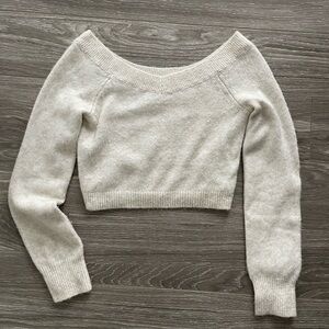 Cropped Off the shoulder Knit Sweater
